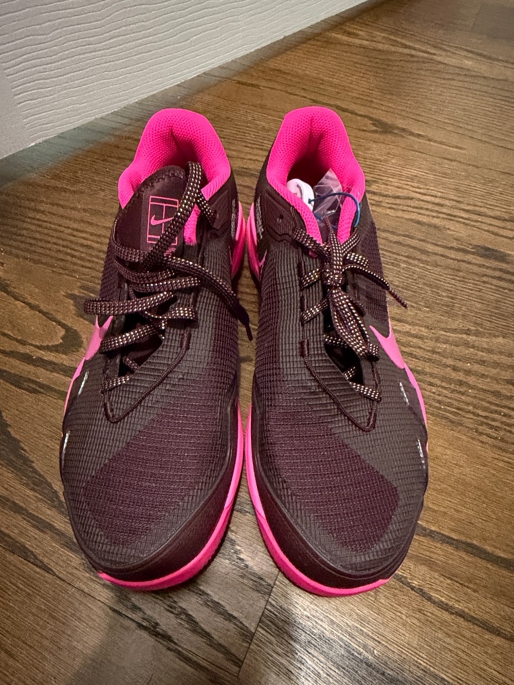 Nike Women's Athletic Shoes in Dark Burgundy and Hot Pink